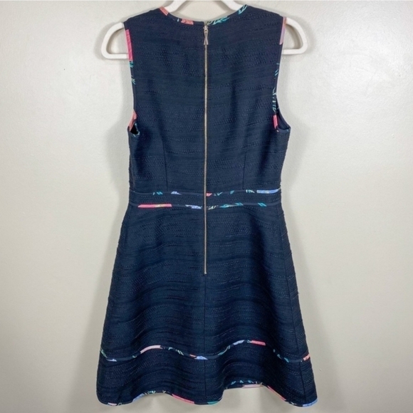 KATE SPADE New York Floral Blossom Trim Tweed Black Dress Women's Size 0 LBD EUC - Picture 8 of 16